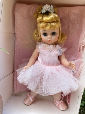 Madame Alexander Blonde Curly Hair Girl Doll Pink Dress Brown Eyes, Box Opened