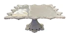 Westmorland milk glass square petal and ring wedding cake stand 1960s Shower VTG