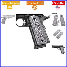 G10 Full Size 1911 Grips White Ambi Safety Eagle Wing Texture G10 Full Size 1911 Grips White Ambi Safety Eagle Wing Texture