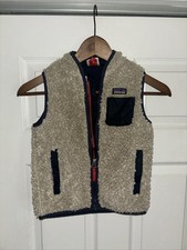 Patagonia Kids Toddler Vest 5T Ivory Navy Retro-X Fleece