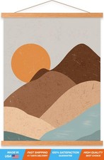 Magnetic Poster Frame 8 inch Teak Wood Hanger