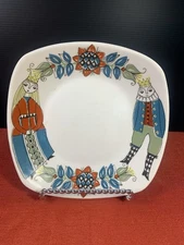 Vtg Figgjo Flint Saga 6” Square Plate By Turi Gramstad Oliver