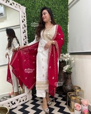 Wedding Wear Salwar Kameez Readymade Women Kurta Pant Designer Dupatta Suit Set