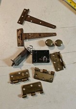Vintage Door Hardware Lot. Lock, Hinges, Drawer Knobs