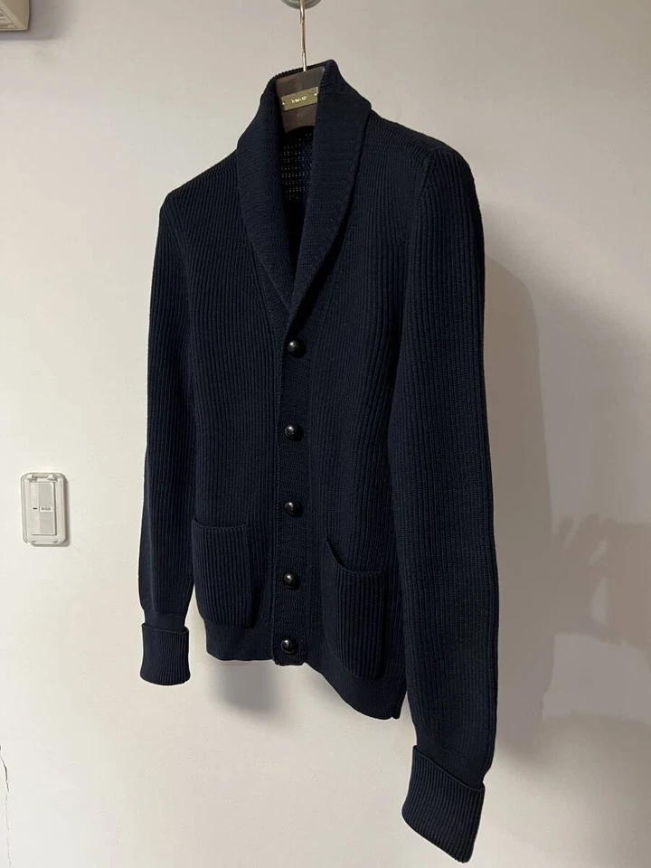 TOM FORD Chal Cuello Tejido Blusa Chaqueta Lana Talla 46 Usado por 007 McQueen/JP-- Foto 3 de 4