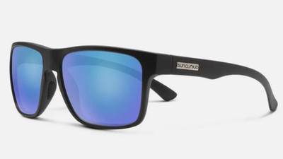 SUNCLOUD OPTICS Rambler Sunglasses Matte Black w/ Blue Mirror Polarized Lens