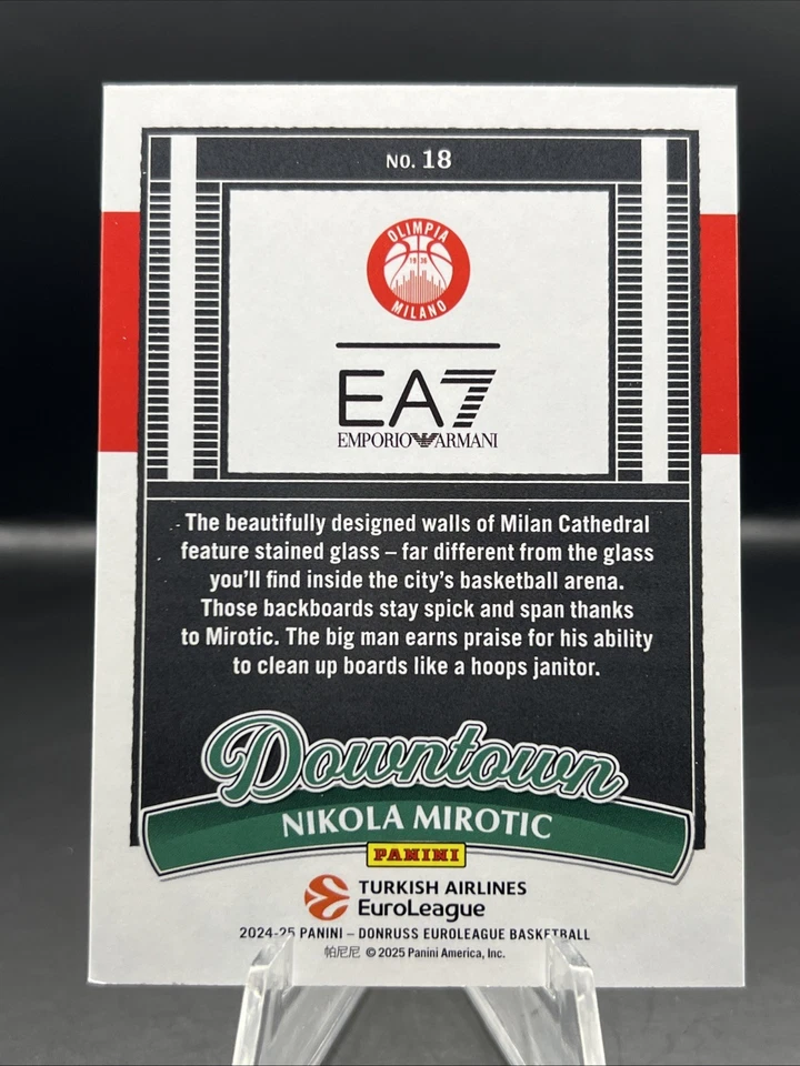24/25 Panini Donruss Euroleague - NIKOLA MIROTIC DOWNTOWN #18 Case Hit SSP - Image 3 of 3