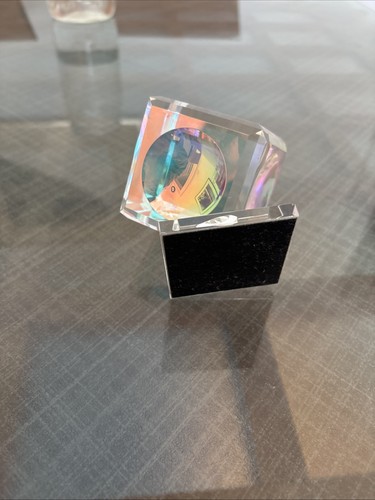 ESCULTURA DE VIDRIO "CUBO DEL MILENIO" DE STEPHEN LYONS - Imagen 6 de 6