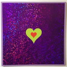 Marcel Schurman- Valentine- For Anyone- Heart On Purple Holographic Foil 5X5