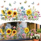 Brand New Wall Sticker Decor 30*60cm Botanical Decal Flower Glass Stickers