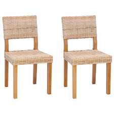 Esszimmerstuhl 2 pcs Natur 46 x 55 x 84 cm Kubu Rattan