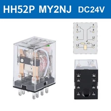 US Stock 2Pcs DPDT MY2NJ MY2N-J HH52P JZX-22F 24V DC Coil Power Relay 5A CE UL