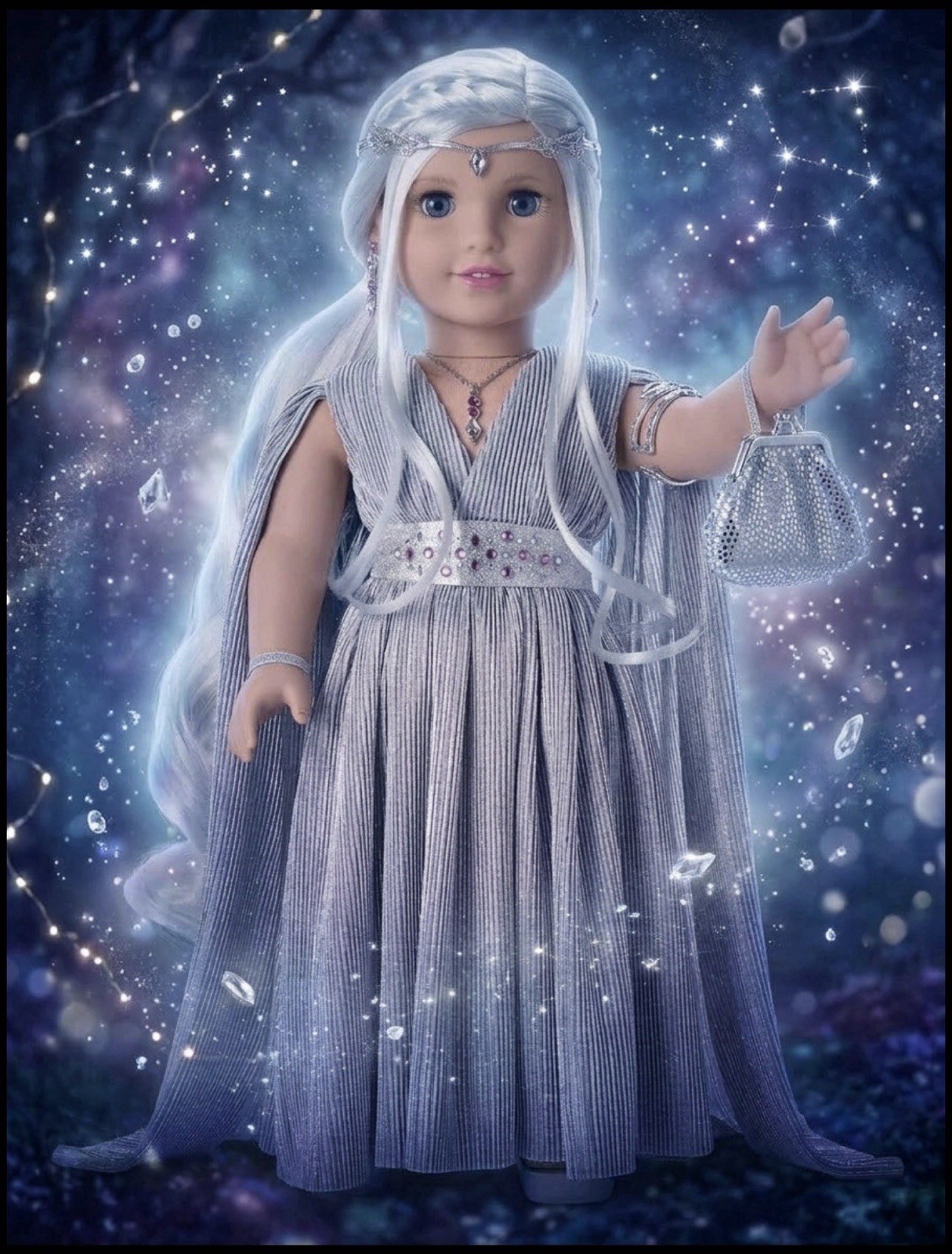 American girl shimmering silver holiday 2023 collector doll limited edition nib