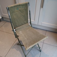 Military Canvas Folding Chair vintage - folds to roll