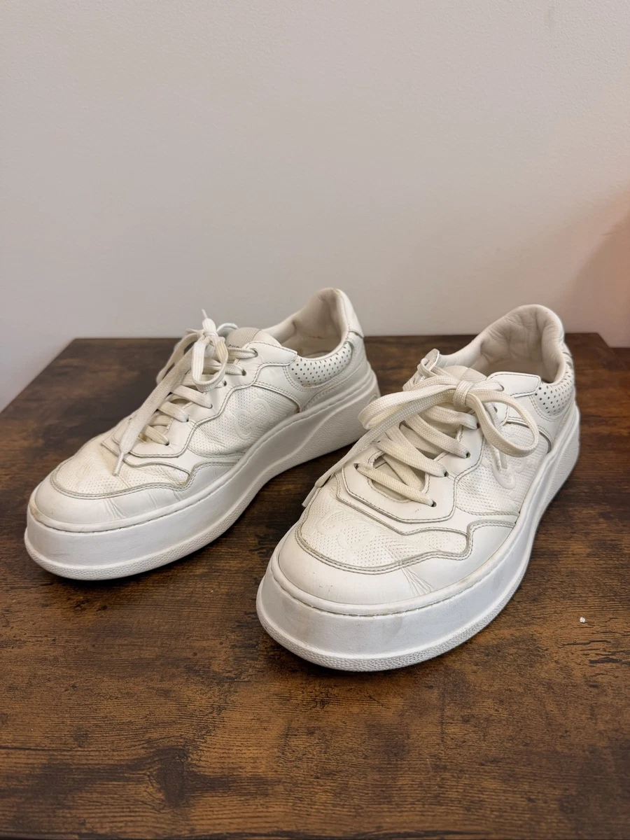Gucci White Leather Sneakers Size AU 9