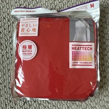 UNIQLO HEATTECH Orange Seamless Turtleneck Long-Sleeve T-Shirt Size Medium NEW