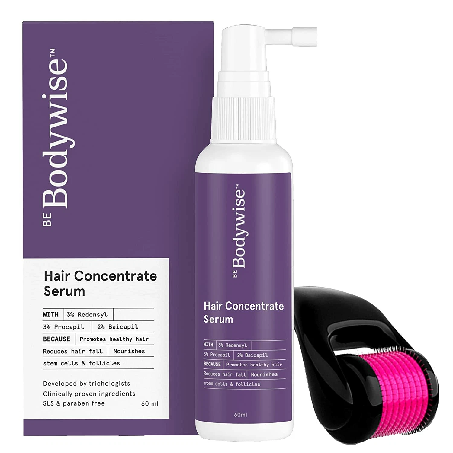 Bodywise Active Hair Care Kit Serum 60ml and Derma Roller FREE DELIVERY