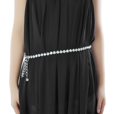 Silber Strass Kette Taille Gürtel Damen Mädchen Kleid Mode Zubehör