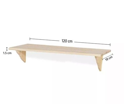 Floating Wall Shelves Display Storage Wooden Shelf Natural Home Office Kitchen - Picture 20 of 26