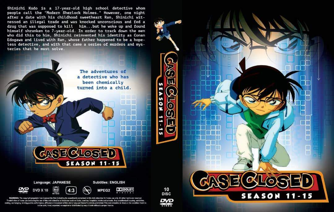DVD Case Closed S11-S15. Japanese Audio. English Subtitles. All