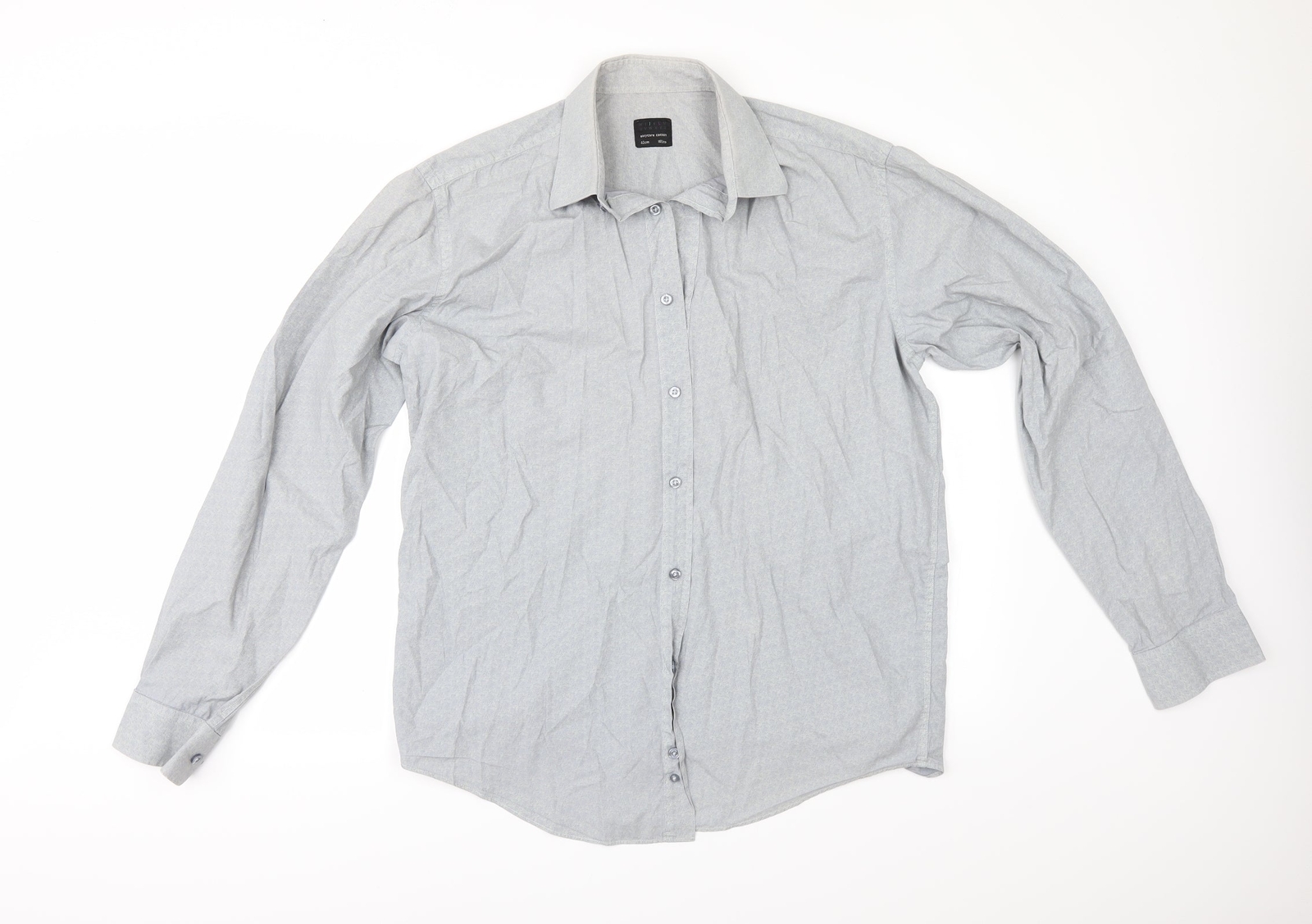 HIJKLM Mens Blue Cotton blend Size 16 Collared Buckle