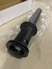 Extended Press Type Pop Up Bathroom Drain - Overflow Hole - Matte Black