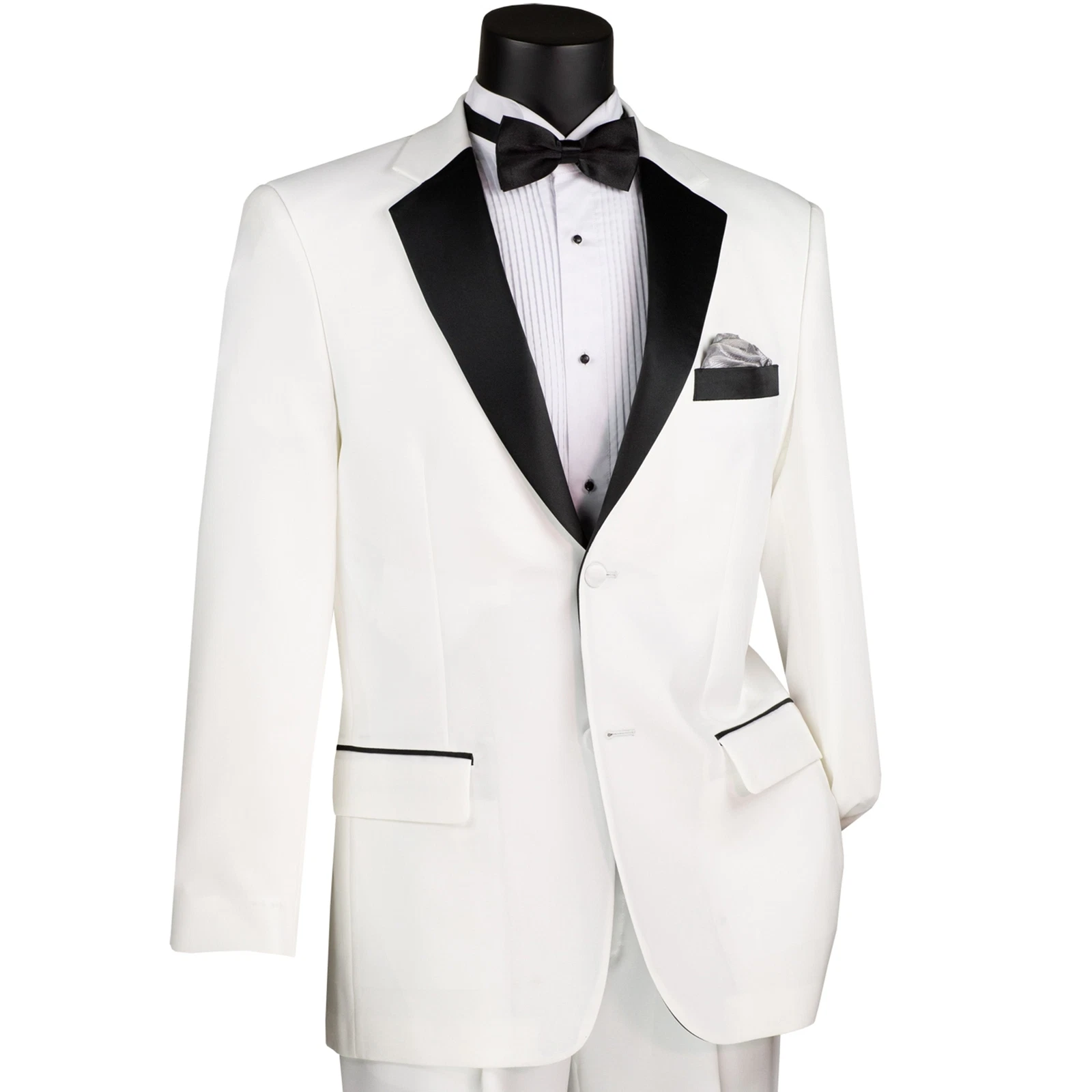 LUCCI Men's White Classic Fit Tuxedo Wedding Suit w/ Sateen Lapel & Trim - NEW
Opens in a new window