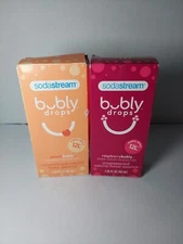 2 X SodaStream Bubly Drops Raspberry And Peach Bubly 1.36 FL OZ Natural Flavor