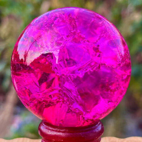 157G Natural Titanium Rainbow Quartz sphere Crystal ball Healing - Picture 13 of 22