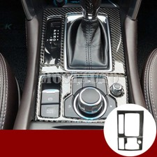 For Mazda 3 Mazda3 Carbon Fiber Console Gear Shift Box Cover Trim 2017-2018