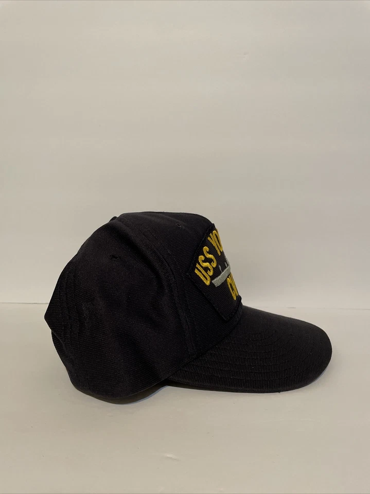 Vintage USS YORKTOWN CV-10 Patch Navy Blue Snapback Hat - Image 3 of 4