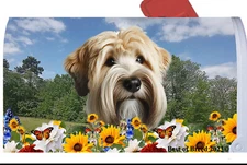 Soft Coated Wheaten Terrier Summer Flowers Mail Box Cover