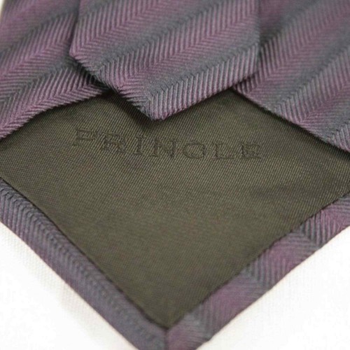 NWT PRINGLE of Scotland 100% Silk Tie Purple Black - Picture 4 of 4