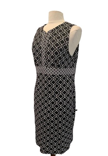 Charter Club Dress Women PM Petite Blue Geometric Sheath Midi Sleeveless  Cotton | eBay