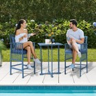 3pcs Outdoor Patio Bar Stools Set Bar Chair and Table Bistro, Poolside, Backyard