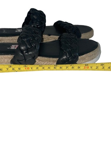 Marc Fisher LTD Black Jaimee Leather Braided Espadrilles Sandals 5.5M - Picture 7 of 11