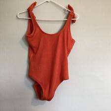 One Piece Swimsuit Kona Sol Rustic Orange M 8-10 Medium Coverage Textured New