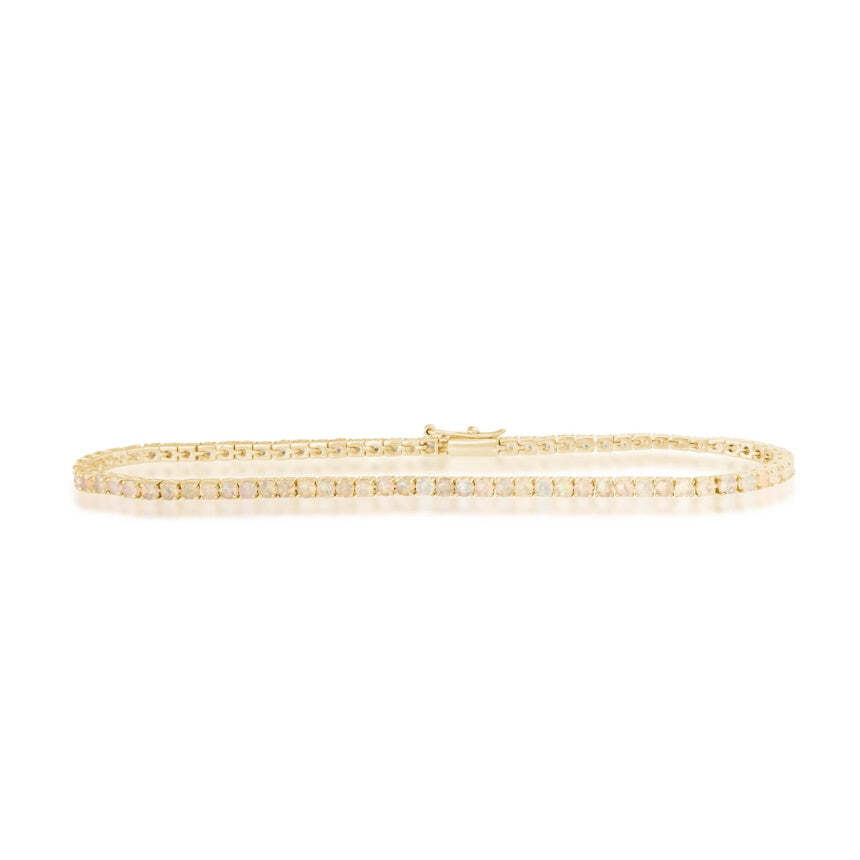 14K Yellow Gold Opal Tennis Bracelet