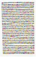 Wrapables 750 Piece Adhesive Rhinestone Crystal Diamond Sticker, 3mm, Multicolor