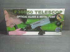 F36050 Optical Glass Telescope 6mm + 20mm Eyepieces Sturdy Tripod - Gray/Black 