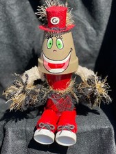 Hand painted terra cotta pot girl football fan perfect for gift ideas.