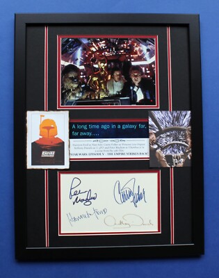 STAR WARS: EPISODE V AUTOGRAPHS framed masterly display Millennium Falcon Crew