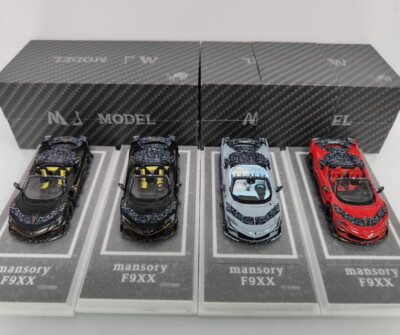 MJ 1/64 Scale Ferrari MANSORY F9XX Matte Black Diecast car Model
