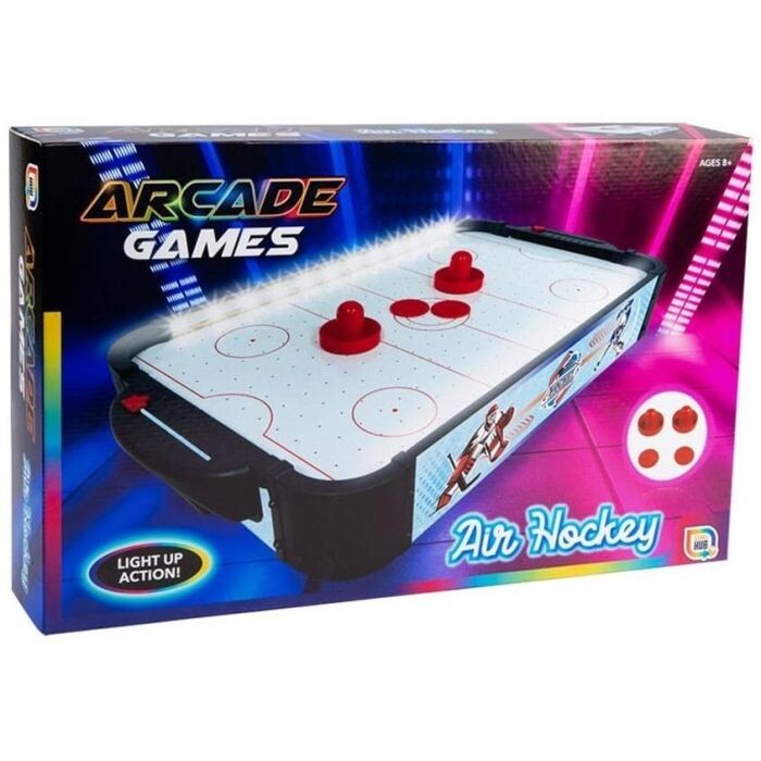 Air Hockey Tabletop Game Portable For Kids Adults LED Sides 2 Pucks 2