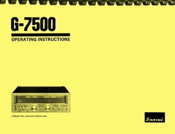 Sansui G-7500 Receiver OWNER'S MANUAL & SERVICE MANUAL