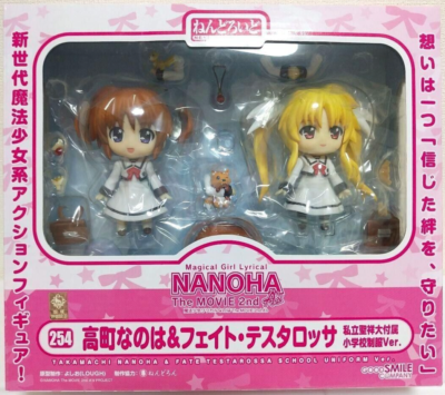 NIB Nonoha Takamachi & Fate Testarossa Nendoroid 254 Magical Girl