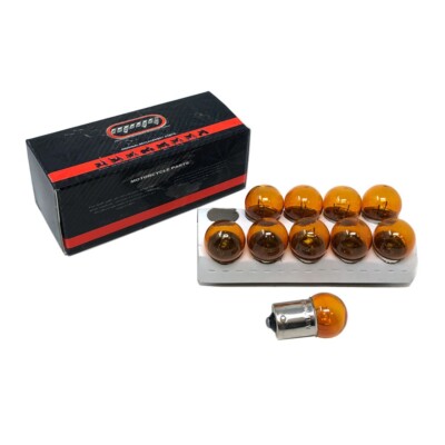 Turn Signal Light Bulb 12v 10w Amber Single Contact Base for Chinese Scooters