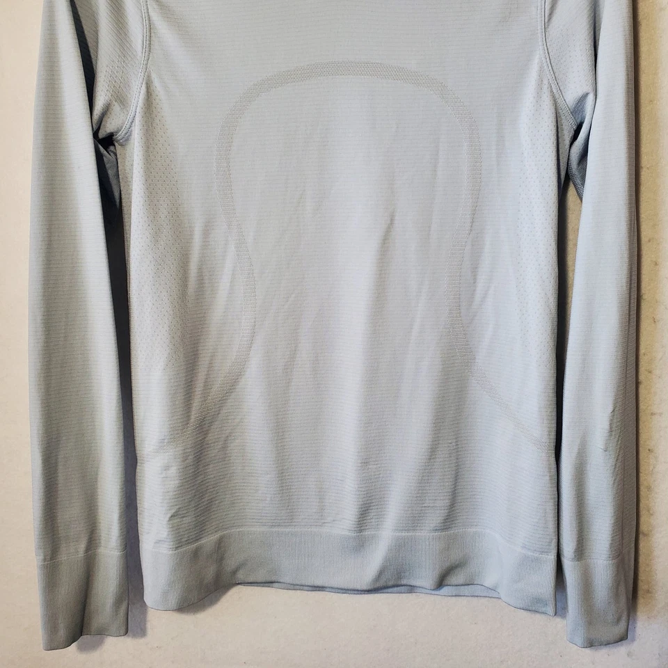 Camisa Lululemon Para Mujer Pequeña Azul Manga Larga Ligera Cuello Redondo Foto 3 de 4