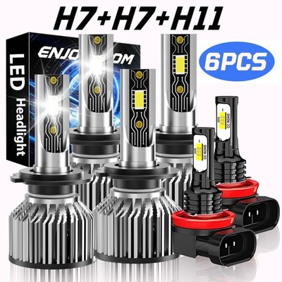 For Hyundai Tucson 2016-2018 LED Headlights Bulbs High Low Beam Fog Light 6500K