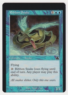 Miscut Ribbon Snake LP Prophecy 2000 WOTC MTG Magic Factory Error Misprint Blue!